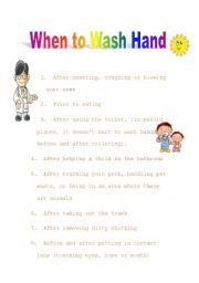 English worksheet: Washing Hands