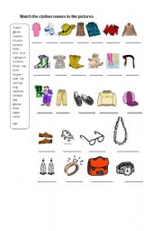 English Worksheet: clothes