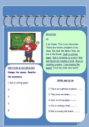 English Worksheet: Reading passage for beginners-1st page