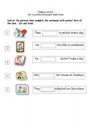 English Worksheet: present simple tense