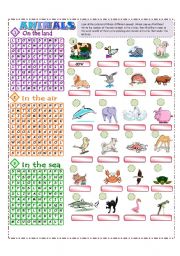 Animals Wordsearch