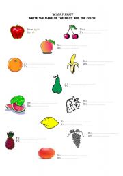 English Worksheet: FRUITS