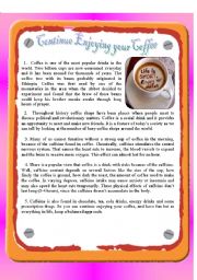 English Worksheet: Reading - continue enjoying YOUR COFFEE