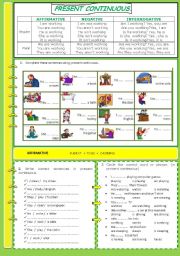 English Worksheet: PRESENT CONTINUOUS