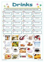 English Worksheet: Drinks