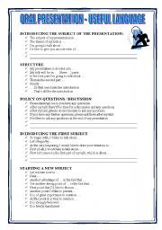 English Worksheet: PRESENTATION - useful language 