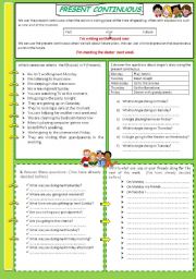 English Worksheet: present continuous