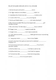 English worksheet: Conjunction review 