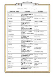 English Worksheet: PHRASAL VERBS ATTACK AGAIN !!