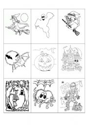 English Worksheet: Halloween game (five pages)