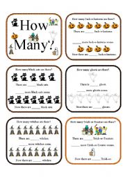 English Worksheet: How Many?...Halloween Activities