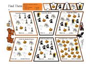 English Worksheet: Find and Count Halloween