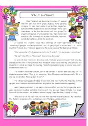 English Worksheet: Shh! Its a Secret - Reading Comprehension