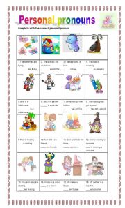 English Worksheet: Personal pronouns