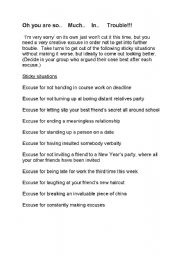 English Worksheet: Sticky Situations- medium to advanced speaking exercise