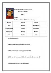 ESL Movie worksheet (Home Alone) 1