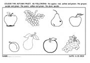 English Worksheet: autumn fruit