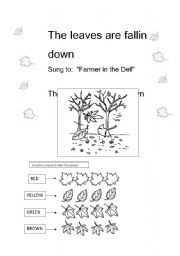 English Worksheet: Song: The leaves are falling down