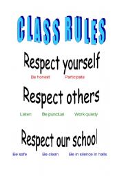 English Worksheet: classrules firstgrade