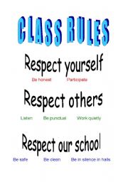 English worksheet: classrules firstgrade