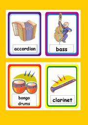 English Worksheet: Music Flashcards 1 of 3