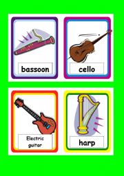 English Worksheet: Music Flashcards 2 of 3