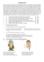 English Worksheet: MY FAMILY IS sick