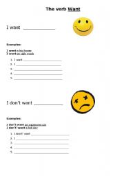 English worksheet: I want