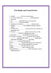 English Worksheet: Present Perfect and Past Simple