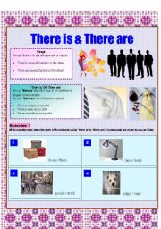 English Worksheet: There is and There are