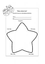 English worksheet: Know about me!!!