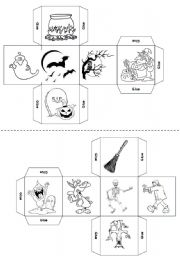 English Worksheet: Halloween  DICE - 18 pics.