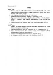 English Worksheet: Quiz