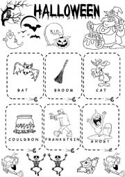 English Worksheet: Halloween  Flashcards / Memory Game