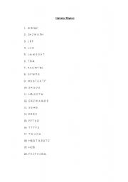 English Worksheet: Nursery Rhymes
