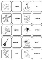 English Worksheet: Halloween DOMINOES - 5 pages