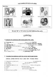 English Worksheet: Past simple regular verbs