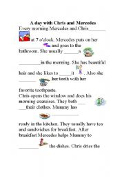 English Worksheet: text for Daily activities