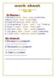 English Worksheet: choose and correct 
