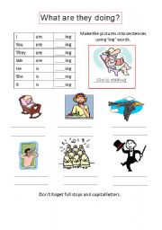 Present continuous worksheet