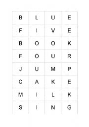 English Worksheet: 4-letter words game