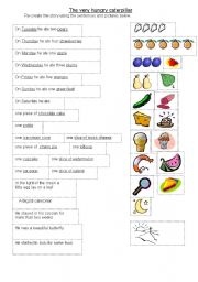 English Worksheet: The very hungry caterpillar