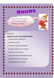 English worksheet: nouns: part-1