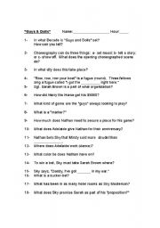 English Worksheet: Guys and Dolls