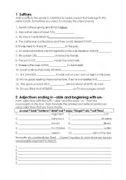 English Worksheet: Word formation - Suffixes