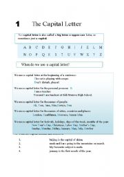 English worksheet: the capital letter