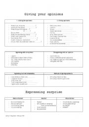 English Worksheet: Giving opinions