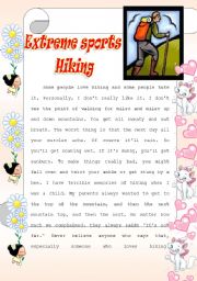 English Worksheet: Extreme sports- Hiking