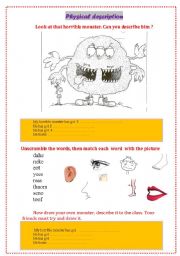 English Worksheet: draw your monster