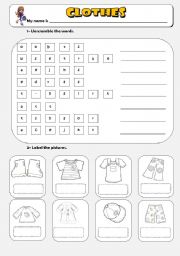 English Worksheet: Clothes